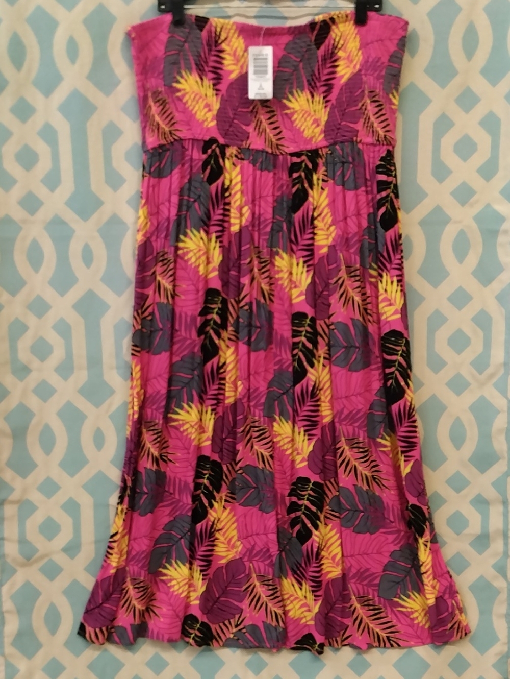 torrid Pink Tropical Leaf Print Maxi Skirt